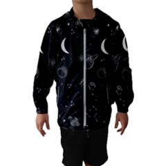 Cosmic Black Space Star Kids  Hooded Windbreaker by Ndabl3x