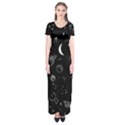 Cosmic Black Space Star Short Sleeve Maxi Dress View1