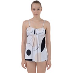 A Minimalist Pattern With Simple Lines And Shapes, Creating A Clean And Modern Aesthetic 05 Babydoll Tankini Set by myclothy