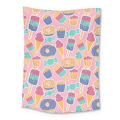 Ice Cream Donut Sweets Candie Medium Tapestry by Apenda