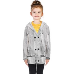 Wall With Cracked White Paint Texture Kids  Double Breasted Button Coat by dflcprintsclothing