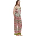 Traditional Vintage Geometric asianstyle classic Spaghetti Top Long Pants Satin Pajamas Set View3