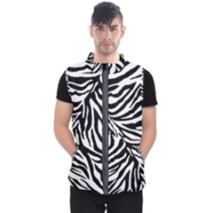 Zebra 1 Black And White Men s Puffer Vest by dressshop