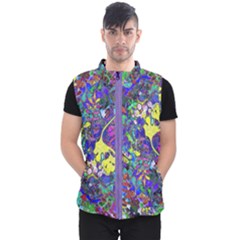 Vibrant Floral Abstract Rainbow Colors Men s Puffer Vest by dressshop