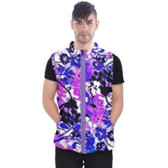 Floral Abstract In Shades Of Blue And Purple Men s Puffer Vest by dressshop