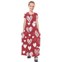 Valentine Kids  Short Sleeve Maxi Dress by pollyparadiseartshop