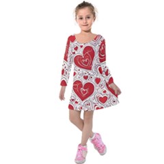 Be My Valentine Kids  Long Sleeve Velvet Dress by pollyparadiseartshop