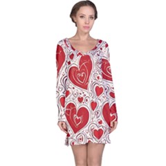 Be My Valentine Long Sleeve Nightdress by pollyparadiseartshop