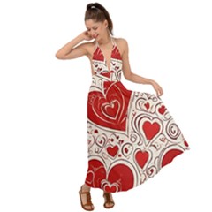 Be My Valentine Backless Maxi Beach Dress by pollyparadiseartshop