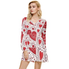 Be My Valentine Tiered Long Sleeve Mini Dress by pollyparadiseartshop