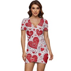 Be My Valentine Low Cut Cap Sleeve Mini Dress by pollyparadiseartshop