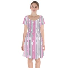 Candy Short Sleeve Bardot Dress by pollyparadiseartshop