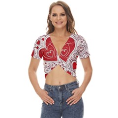 Be My Valentine Twist Front Crop Top by pollyparadiseartshop