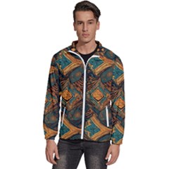 Tribal Chic Men s High Neck Windbreaker by pollyparadiseartshop