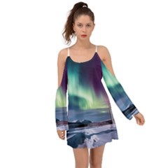 Northern Lights Aurora Night Nature Boho Dress by Posterlux