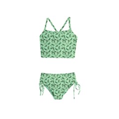 Leaves Pattern Texture Seamless Girls  Tankini Swimsuit by Hannah976