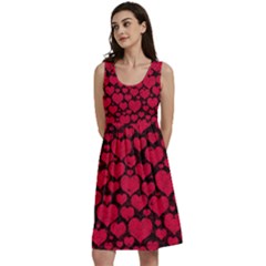 Valentines Day Hearts Pattern Love Red Classic Skater Dress by Maspions