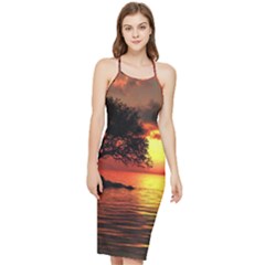 Sunset Nature Sea Dusk Landscape Bodycon Cross Back Summer Dress by Salmanaz77