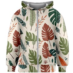 Leaves Autumn Kids  Zipper Hoodie Without Drawstring by Salmanaz77