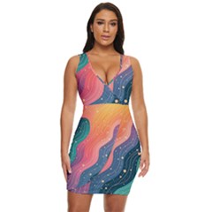 Art Abstract Pattern Draped Bodycon Dress by Salmanaz77