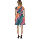 Art Abstract Pattern Cap Sleeve High Waist Dress View4