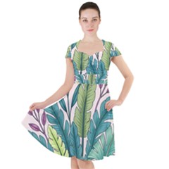 Illustrations Plants Nature Leaves Cap Sleeve Midi Dress With Pockets by Salmanaz77