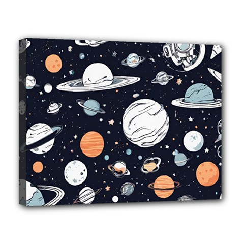 Space Galaxy Universe Stars Sky Canvas 14  X 11  (stretched) by Paksenen