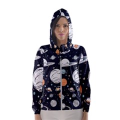 Space Galaxy Universe Stars Sky Women s Hooded Windbreaker