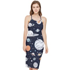 Space Galaxy Universe Stars Sky Bodycon Cross Back Summer Dress by Paksenen