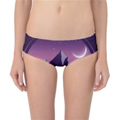 Mountain Night Crescent Moon Classic Bikini Bottoms by Bedest