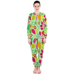 Flower Flora Floral Nature Pattern Seamless Onepiece Jumpsuit (ladies) by Bedest