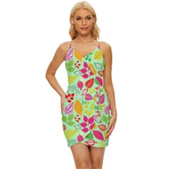 Flower Flora Floral Nature Pattern Seamless Wrap Tie Front Dress by Bedest