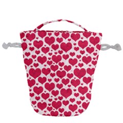 Hearts Valentine Pattern Seamless Drawstring Bucket Bag by Bedest