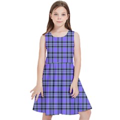 Blue Tartan Plaid 1 Kids  Skater Dress by dressshop