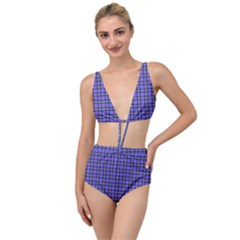 Blue Tartan Plaid 1 Tied Up Two Piece Swimsuit by dressshop