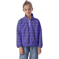 Blue Tartan Plaid 1 Kids  Half Zip Hoodie by dressshop