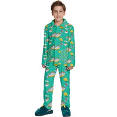 Naso Flame Fabric Kids  Long Sleeve Velvet Pajamas Set by SeaworthyClothing