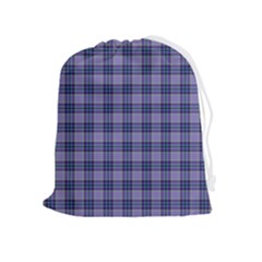 Purple Plaid Tartan 1 Drawstring Pouch (xl) by dressshop