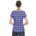 Purple Plaid Tartan 1 Short Sleeve Front Detail Top View2