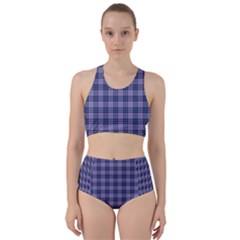 Purple Plaid Tartan 1 Racer Back Bikini Set by dressshop