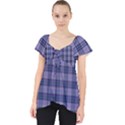 Purple Plaid Tartan 1 Lace Front Dolly Top View1