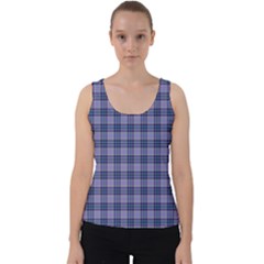 Purple Plaid Tartan 1 Velvet Tank Top by dressshop