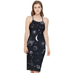 Cosmic Black Space Star Bodycon Cross Back Summer Dress by Ndabl3x