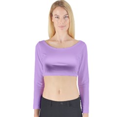 Luscious Lavender Hex #cca3e7 Long Sleeve Crop Top by dressshop