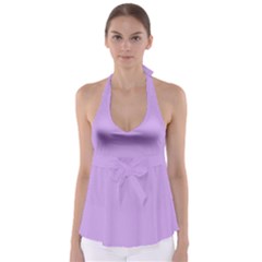 Luscious Lavender Hex #cca3e7 Tie Back Tankini Top by dressshop