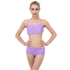 Luscious Lavender Hex #cca3e7 Layered Top Bikini Set by dressshop