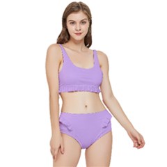 Luscious Lavender Hex #cca3e7 Frilly Bikini Set by dressshop