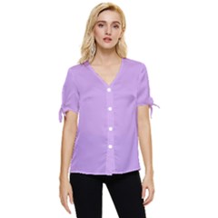 Luscious Lavender Hex #cca3e7 Bow Sleeve Button Up Top by dressshop