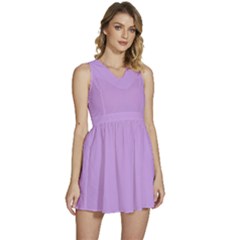 Luscious Lavender Hex #cca3e7 Sleeveless High Waist Mini Dress by dressshop