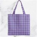 Purple Plaid Tartan 2 Zipper Grocery Tote Bag View1